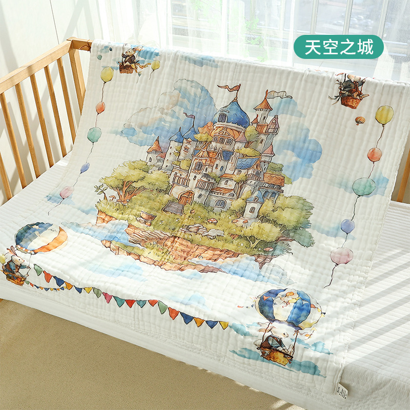 Algodón peinado para bebés, gasa de algodón de seis capas, toalla de baño grande, baño absorbente, toalla de baño para bebés recién nacidos, manta para recién nacidos