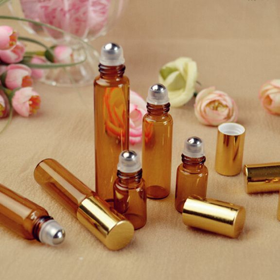 厂家供应1ml--10ml玻璃滚珠瓶不锈钢走珠瓶精油瓶香水瓶唇油瓶