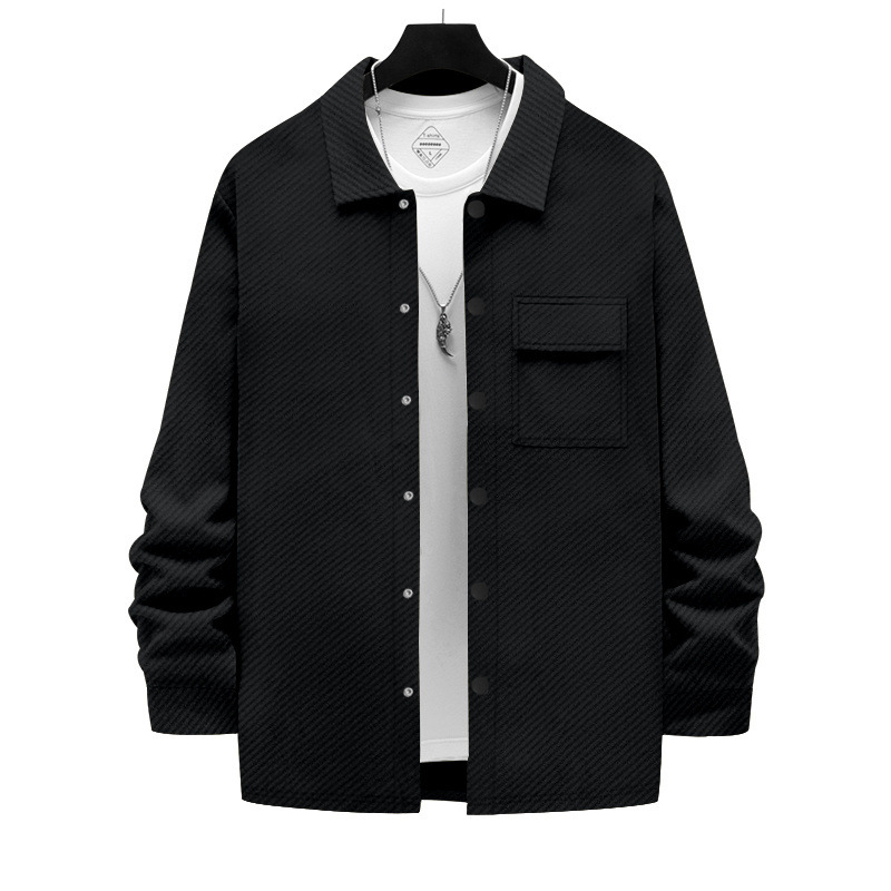 Men's Heavyweight Twill Denim Jacket With Turn-down Collar_voghion.com