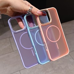 iPhone17Pro用ケース、細い磁気リング付きメタルレンズフレーム、Apple16用マットな肌触りの保護ケース