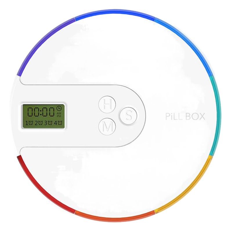 Ruimeiyu Nuevo Producto 7 Arco Iris ronda una semana calendario portátil medicina inteligente recordatorio de temporización caja de la medicina electrónica