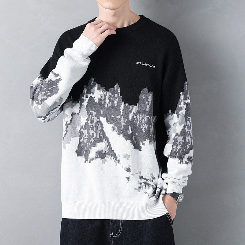 Herren Strickpullover Mit Farbakzenten Für Herbst Und Winter_voghion.com