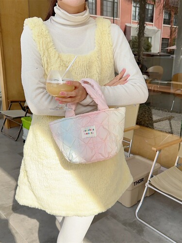 311181 Autumn/Winter  Gradient Cloud Bubble Pleat Single Shoulder Bag Shopping Handbag Crossbody Backless Bag