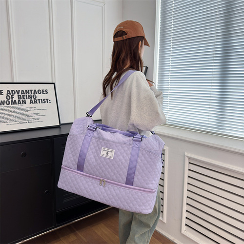 Portable suitcase for business trips, foldable large-capacity multi-functional fitness bag, simple and stylish trendy travel bag