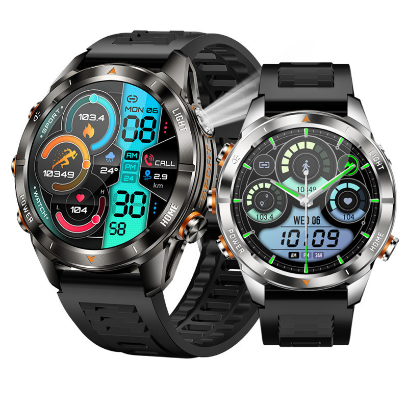 Cross-border KT80 smart watch 3ATM waterproof bluetooth call sports watch full 1.53 inch touch screen flashlight