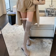 現物【蘇ライン】口コミシリーズ ~ swバンドのスエードの弾力性のある靴の膝の靴の女性のベルベットの長靴の冬