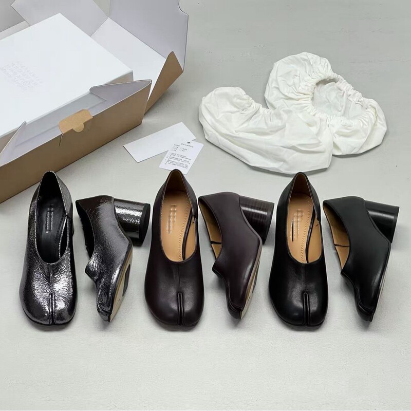 Foreign trade item: Tabi new high-heeled split-toe shoes for women, stylish chunky heel loafers, versatile for spring and summer, suitable for commuting Foreign trade item: Tabi new high-heeled split-toe shoes for women, stylish chunky heel loafers, versatile for spring and summer, suitable for commuting