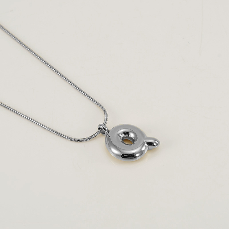 Burbujas transfronterizas 26 letras inglesas colgante brillante collar nicho universal oro acero titanio joyería collar