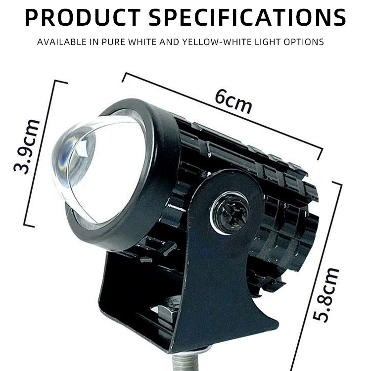 Mini Cannon LED Dual Optical Lens White/Yellow 6000K 12-60V 6000LM Waterproof