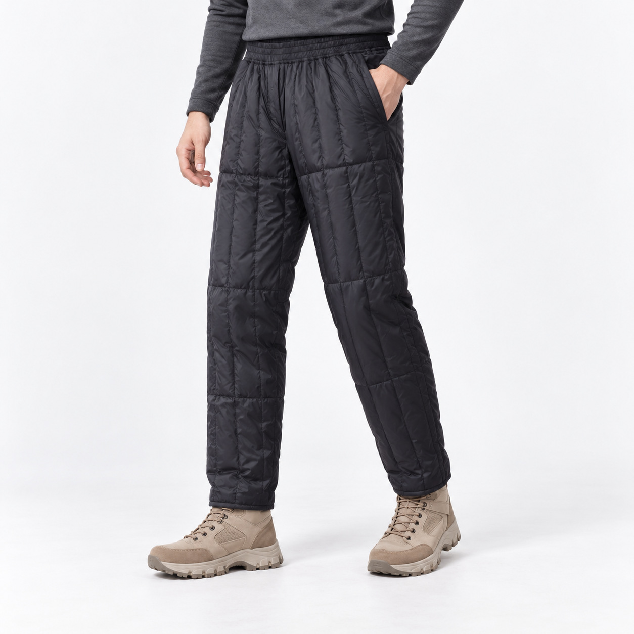 Pinghu New National Standard 90% Down, Plus Size White Duck Down Pants for Men, Lightweight Inner Layer, Mid-High Waist, Winter