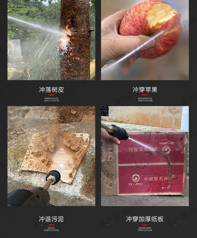 Suitable for Black Cat Car Washing Machine Super Pressure Water Gun 220V Household High Power Adjustable Pressure Sensor Motor Portable