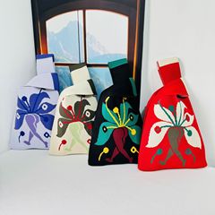 Korean Version Ins Knit Handbag Women Butterfly Shoulder Bag Top Bag Versatile Gift Hand-held Tote Bag Simple