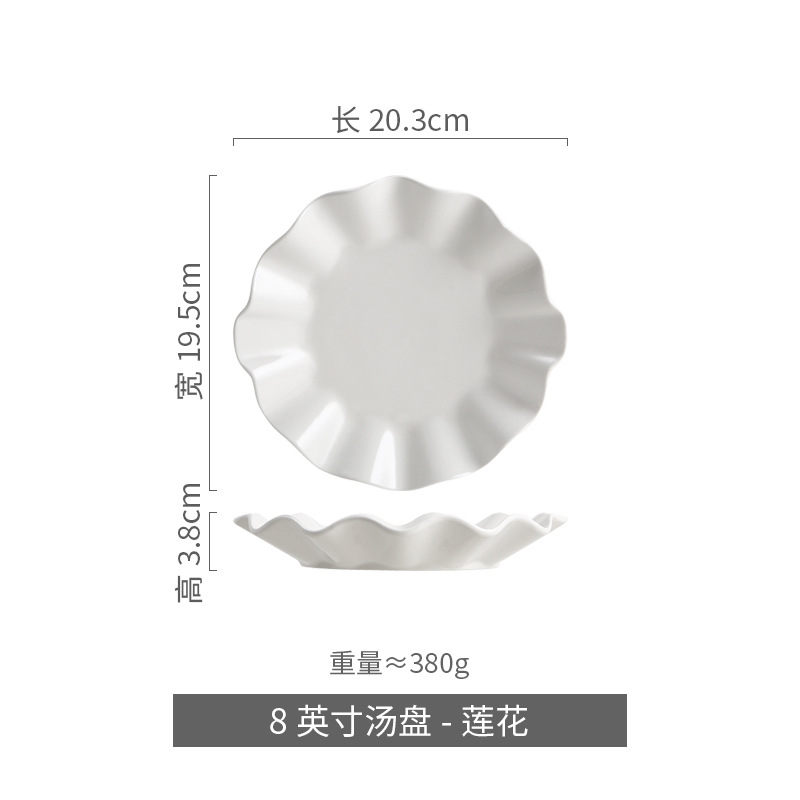 Cerámica creativa platos de hojas de loto platos de sopa platos de platos