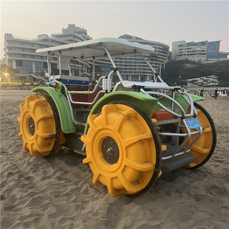 网红景区水陆两栖车海边沙滩游乐船舒适轻便滚塑异形餐具车