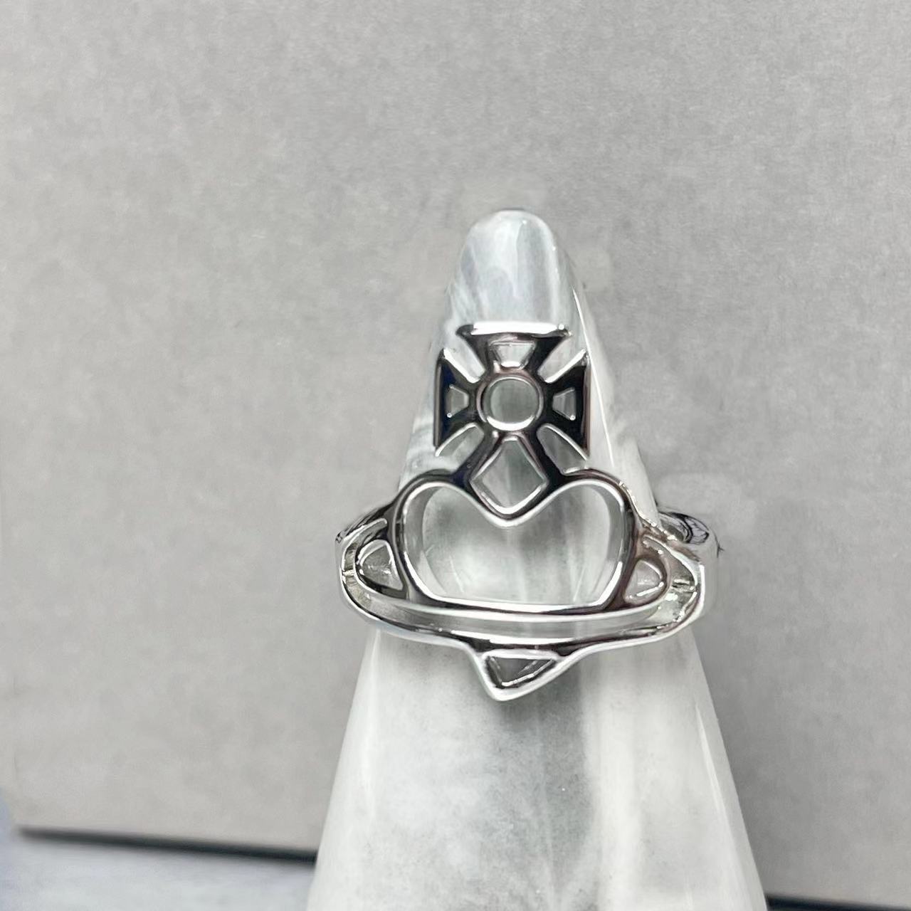 Saturn Hollow Love Line Ring Women's Punk Personalized European and American Open Ring Light Luxury Niche Design Open Ring