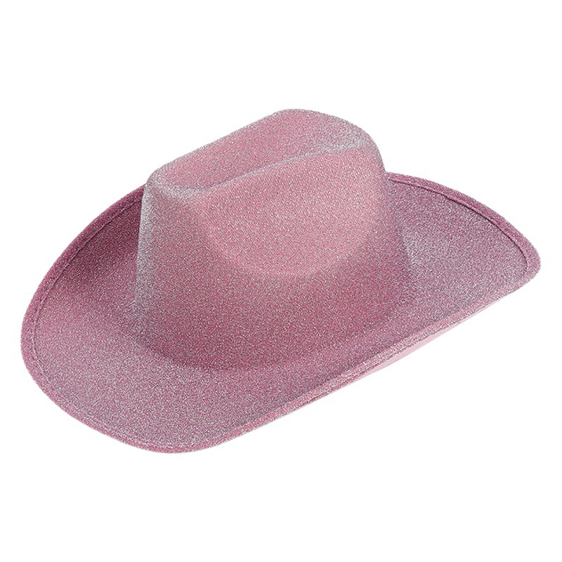Plata rosa brillo sombrero de vaquero occidental Denim brillo sombrero de vaquero Halloween compuesto EVA brillo sombrero