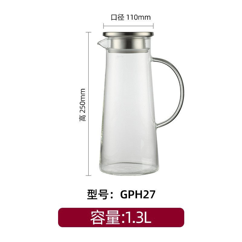 Hervidor de agua fría de alta borosilicona de vidrio resistente al calor hervidor de agua caliente doméstico fría hervidor de té de jugo de fruta de gran capacidad hervidor de té