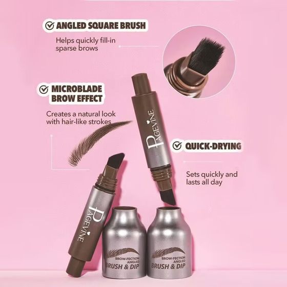Cross-Border Page Vine Popular Eyebrow Cream Large Brush Eyebrow Hairline Non-Smudge Press Wild Eyebrow Pencil Export