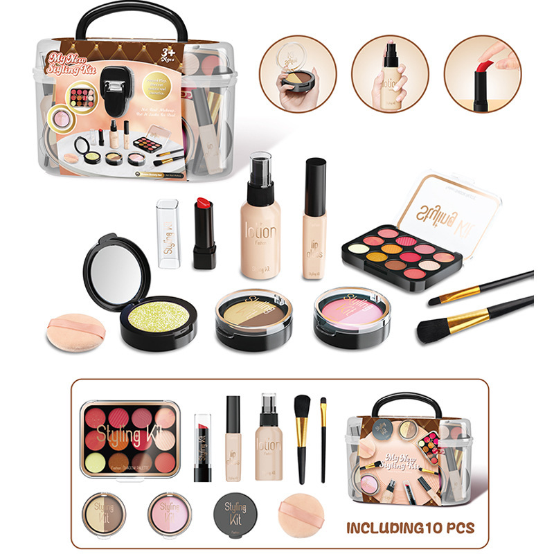 Navidad infantil imitación de sombras de ojos maquillaje juguetes de maquillaje para niñas en el hogar no borrable princesa maquillaje cubierta