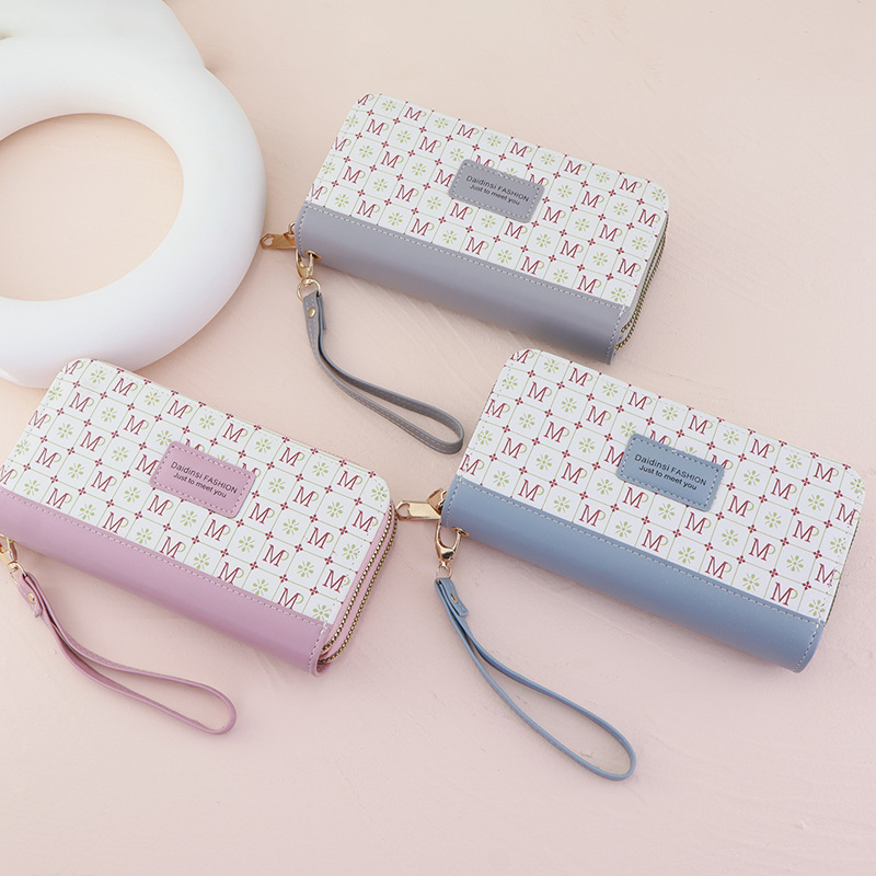 Long Women's Wallet Mobile Phone Bag Double-Layer Zipper Women's Coin Purse Trendy Versatile Printed Women's Bag Large Capacity