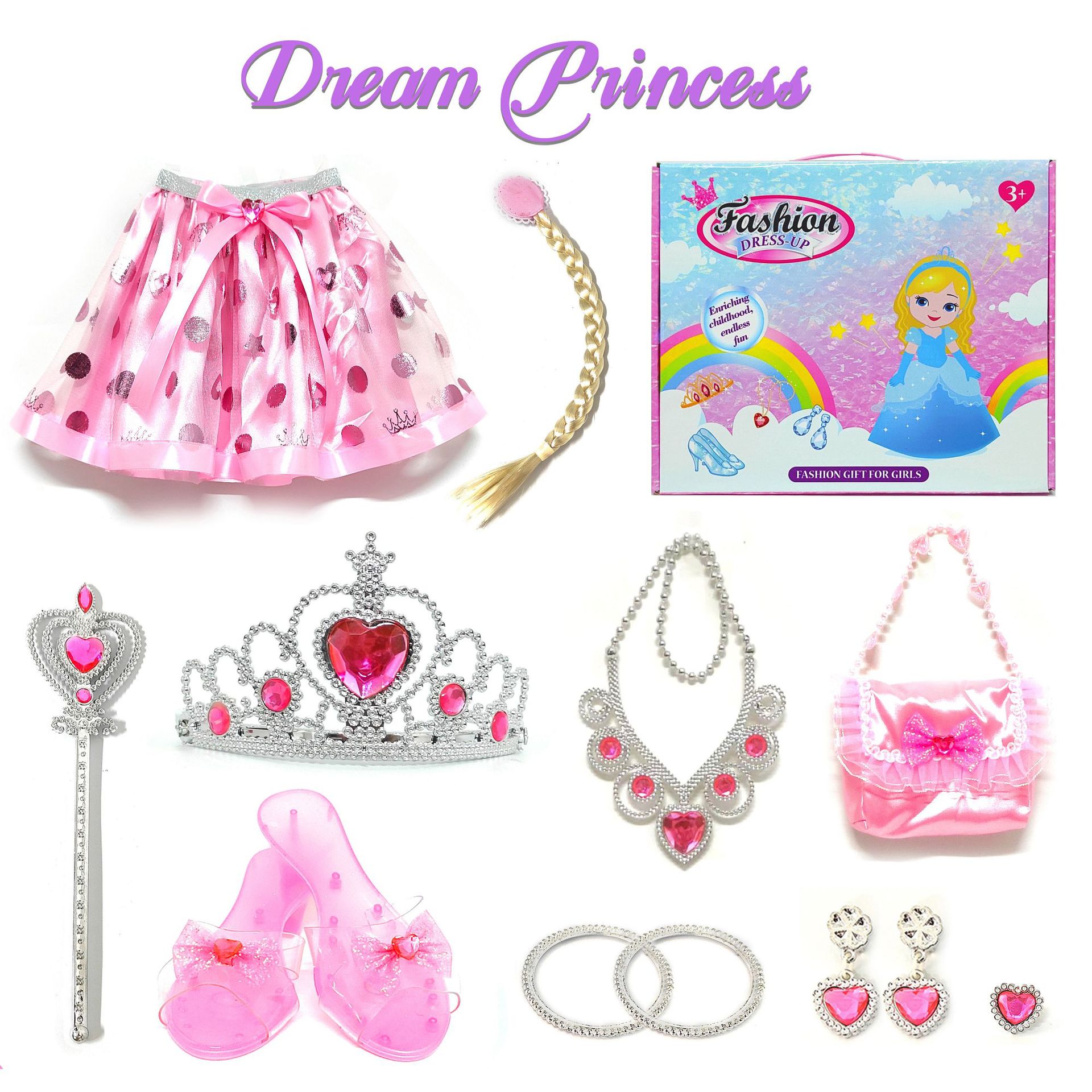 핑크 스커트 가발 드레스업 세트 5110