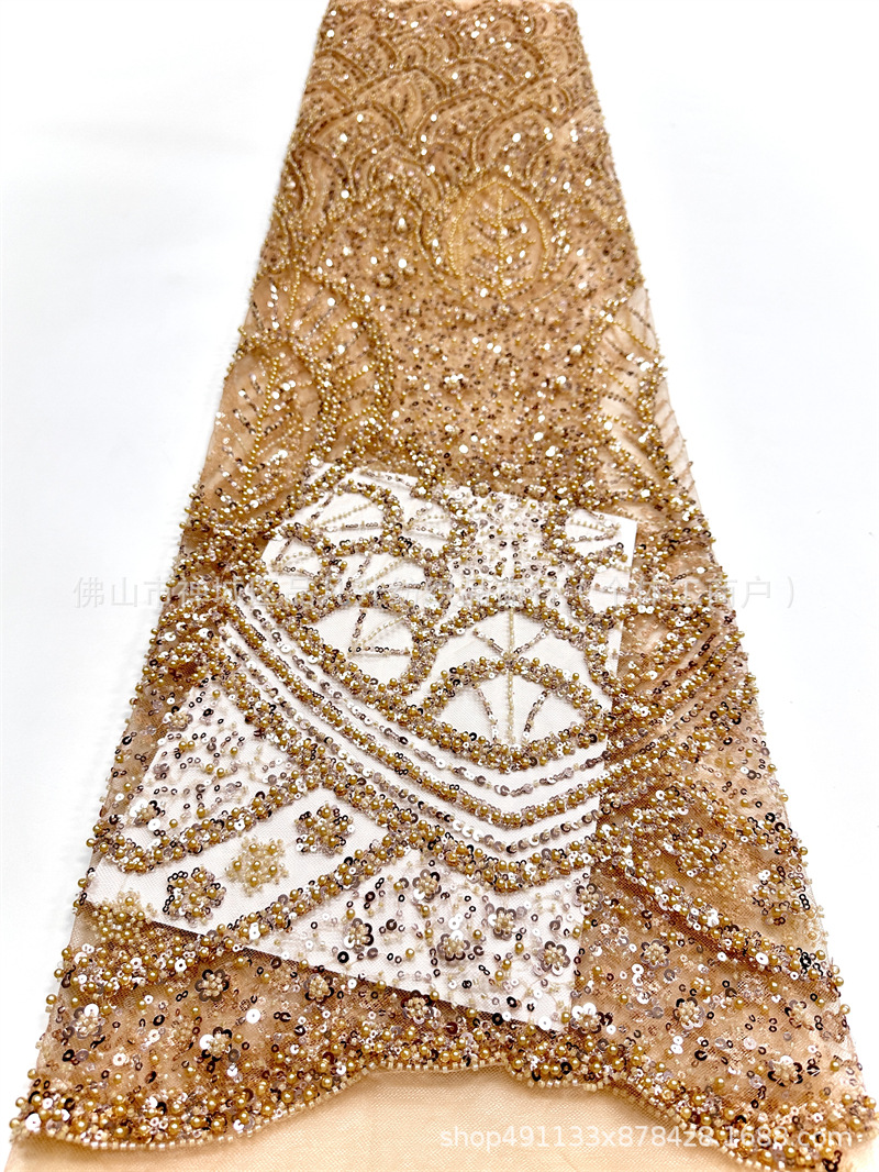 Fabricante de nueva tela de cuentas flor de tela de lenteja alta fotografía vestido de boda vestido de moda tela de vestido image 10