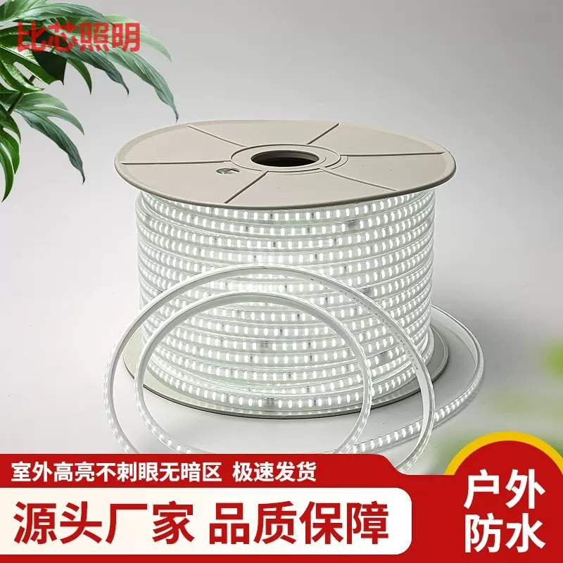 无导线灯带LED2835户外防水客厅室外工程造型大功率软灯条220高压