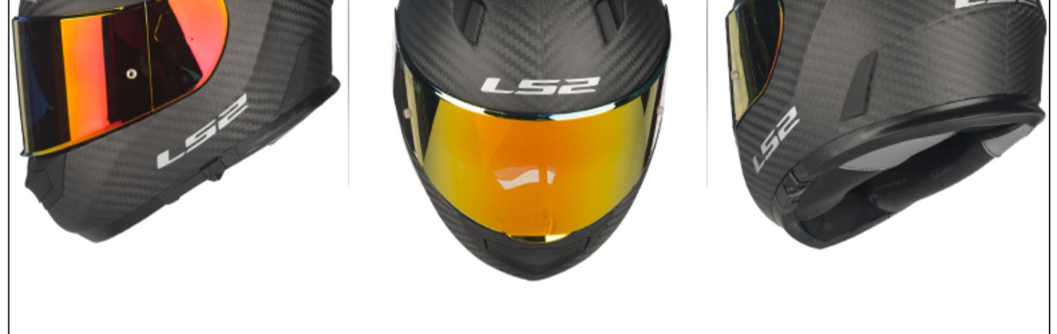 LS2 Carbon Fiber Motorcycle Helmet Full Face Dual Visor FF801