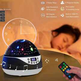 1套 图片色 ABS 星空投影灯儿童生日礼物遥控氛围灯旋转音乐七彩