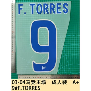 03-04马竞主场 成人装 A+ 9#F.TORRES球衣号字母烫画号码热转印贴
