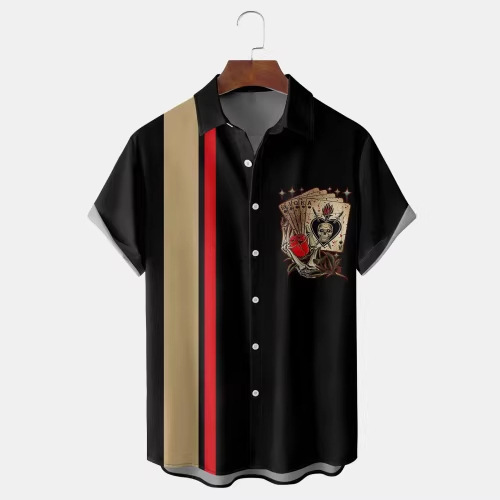 European and American Style Ins Super Spark Shirt 3D Digital Print Men's Retro Character Pattern Loose Short-Sleeve Top European and American Style Ins Super Spark Shirt 3D Digital Print Men's Retro Character Pattern Loose Short-Sleeve Top