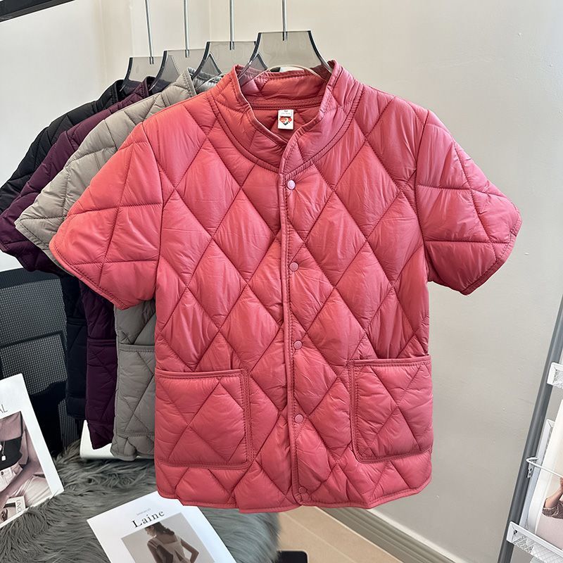 Doctor and Nurse Shoulder-Protecting Half-Sleeve Vest for Women, Warm and Thickened with Fleece, Mom-Style Home down Cotton Vest