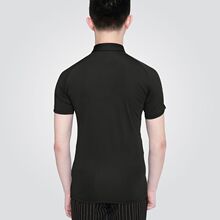 练舞服练功服上衣舞蹈服男插肩短袖黑色POLO衫立领摩登舞国标舞