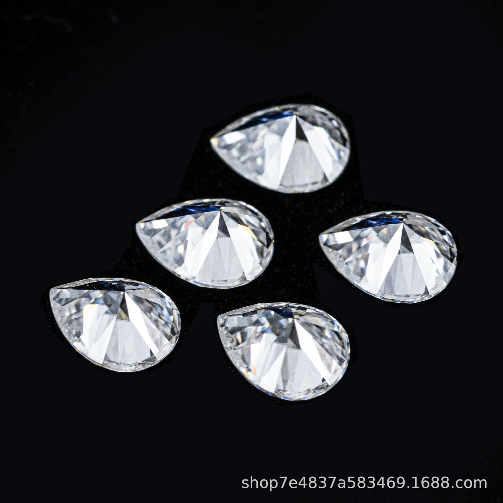 莫桑石手工梨形人工合成宝石EFGH色正常切厂家批发饰品镶嵌主配石