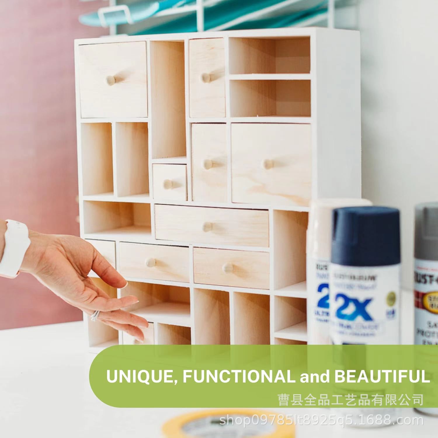 Nueva caja de calendario de Navidad de madera 24 cajones caja de almacenamiento de regalo de cuenta regresiva de Navidad caja de almacenamiento