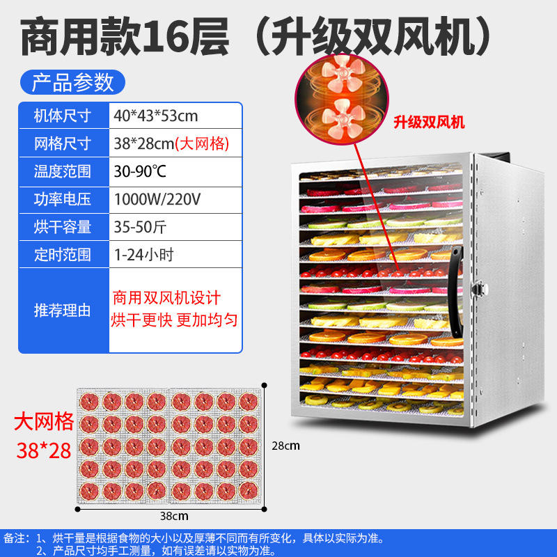 secador de frutas, secador automático de alimentos domésticos, mango, albaricoque, carne de frutas secas, bocadillos para mascotas, secador de aire deshidratado comercial image 12