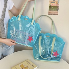 見栄えの良い透明シェルバッグ夏の新しいPVCビーチバッグかわいい防水ショルダーバッグ女性の多用途ハンドバッグ