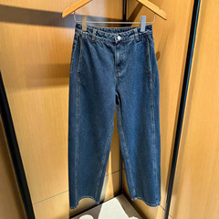 032170  秋季新品高腰显瘦宽松阔腿休闲牛仔裤女士百搭廓形牛仔裤