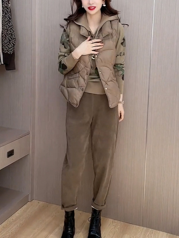 This Year's Popular Winter Clothing New Year's Suit Elegant 2022 New Style Hooded Sweatshirt Two-Piece Set Brand Trendy