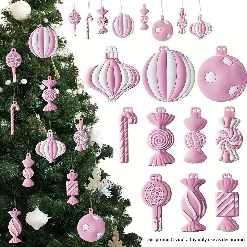 fuchsia wooden Christmas pendant