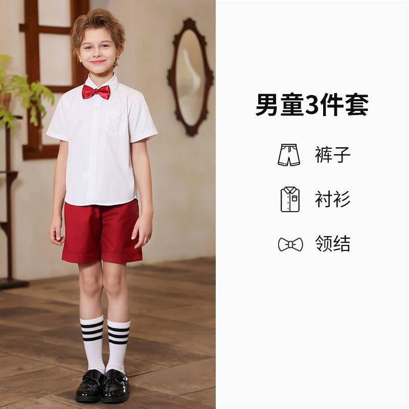 Uniformes de clase de verano para estudiantes de primaria, trajes de camisa británicos, uniformes de jardín de infantes, uniformes escolares para niños, fotos de graduación, uniformes de coro