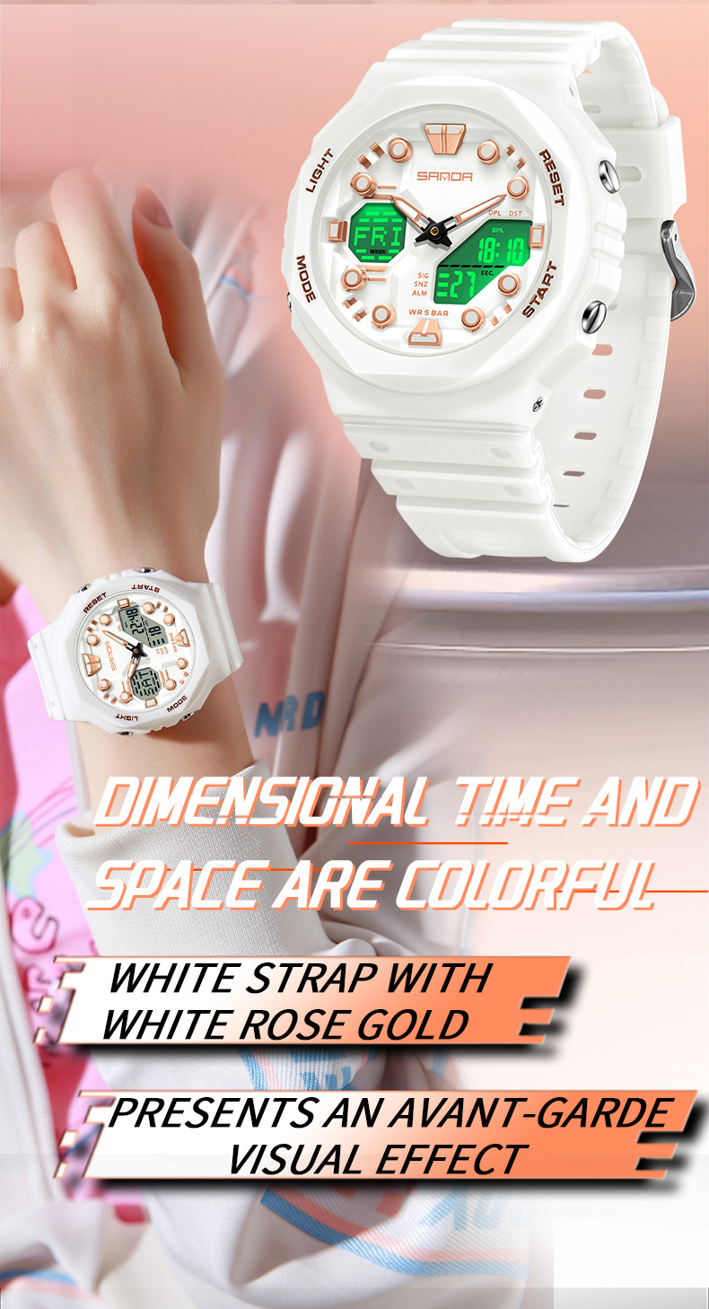 Sanda Sanda 6200 Orologio elettronico Esplosioni Sveglia multifunzionale Orologio impermeabile Orologio Cool Beginning Orologio per studenti delle scuole superiori_voghion.com