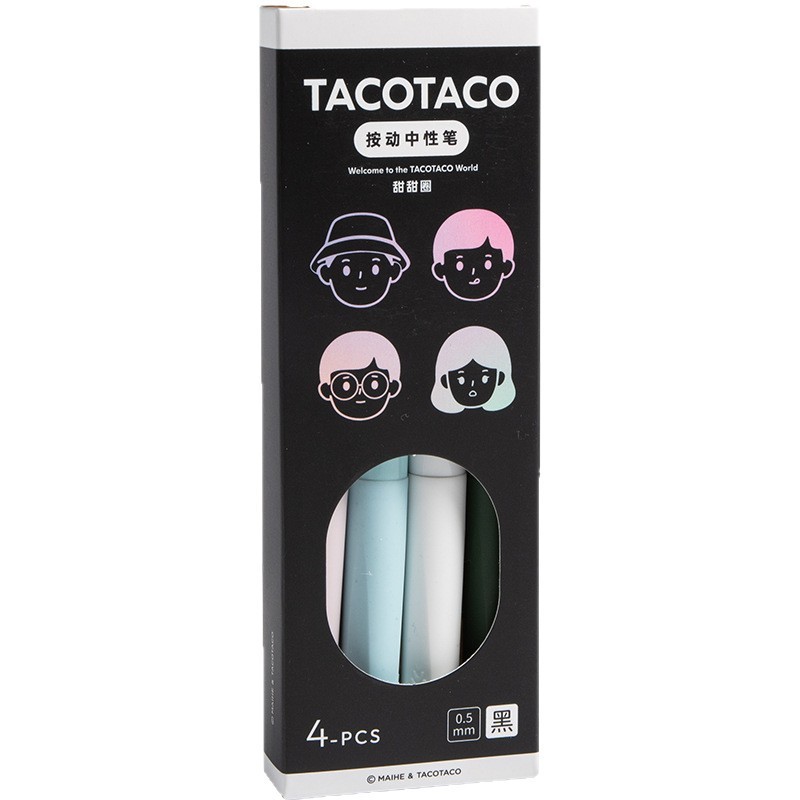 Maihe TACOTACO プレスゲルペン かわいい ST ペン先 ソフトグリップペン 漫画学生用 速乾性ブラシペン|undefined