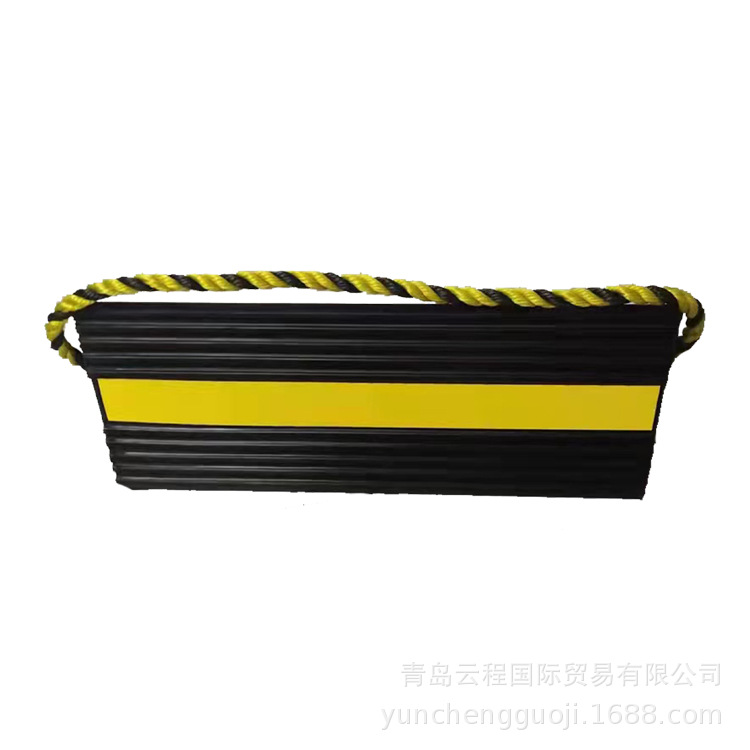 橡胶汽车止轮器三角木停车神器双轮档车块一对带反光膜防滑耐磨