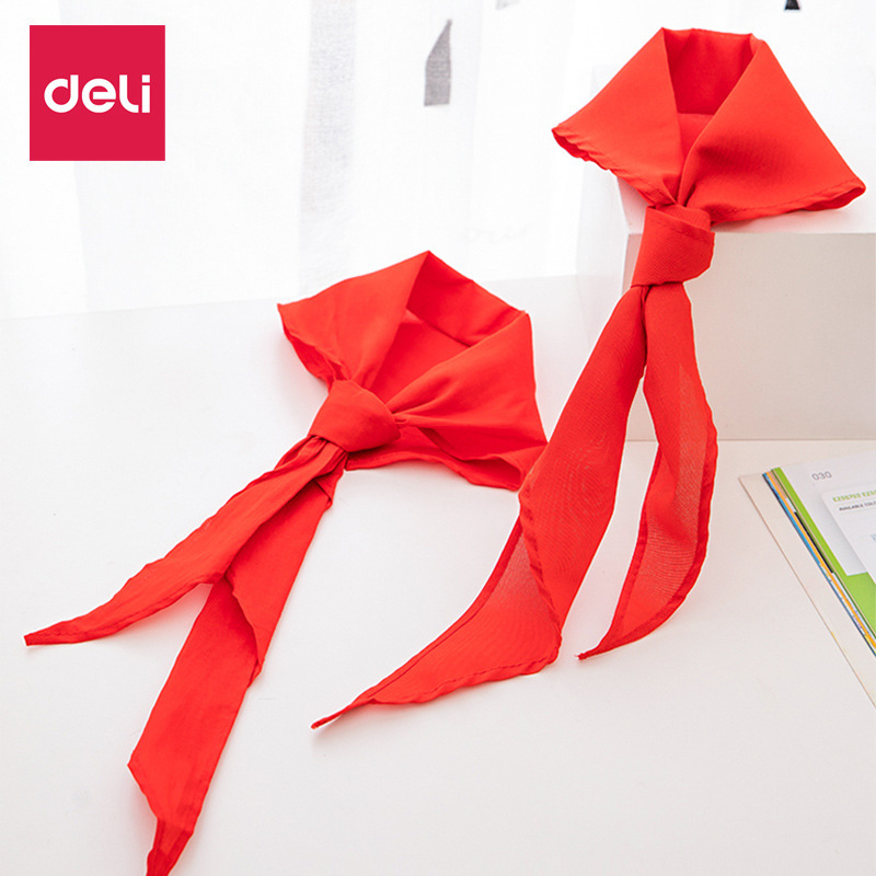 Deli red scarf Primary School students Universal polyester wholesale knot 1.2 meters universal standard large red scarf Deli red scarf Primary School students Universal polyester wholesale knot 1.2 meters universal standard large red scarf