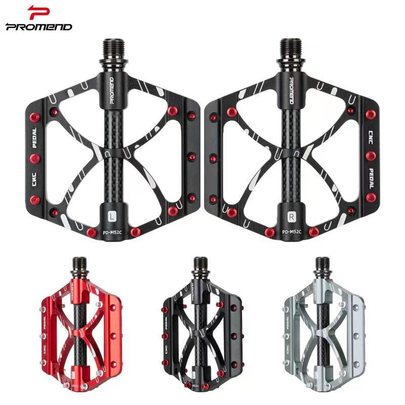 PROMEND mountain bike pedal aluminum alloy 52CNC Peilin carbon tube bicycle pedal with cleats PROMEND mountain bike pedal aluminum alloy 52CNC Peilin carbon tube bicycle pedal with cleats