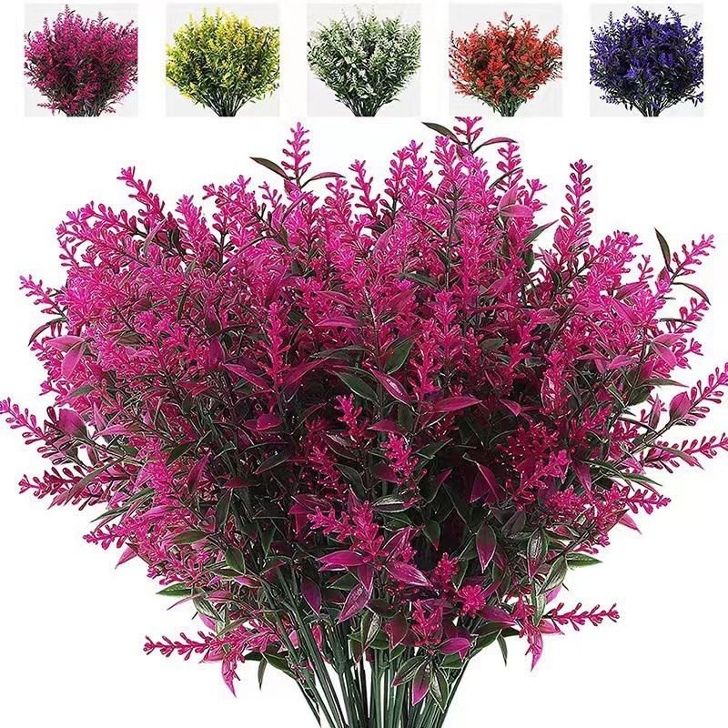 Artificial Flower Lavender Plastic Bouquet Artificial Plant Green Plant Potted Flower Artificial Plant Flower Wall Wheat Ear Wholesale
