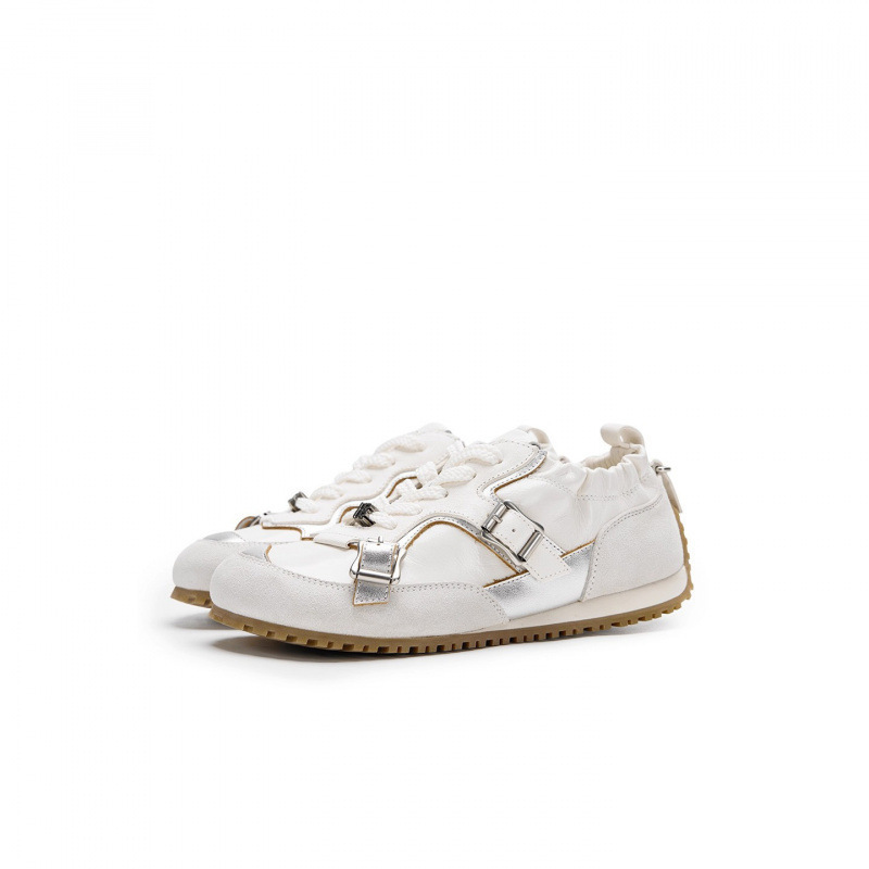 Wu Xuanyi's Same Style Retro Moral Training Shoes for Women 2025 New Color Matching Genuine Leather Breathable Versatile Counter Casual Shoes Wu Xuanyi's Same Style Retro Moral Training Shoes for Women 2025 New Color Matching Genuine Leather Breathable Versatile Counter Casual Shoes