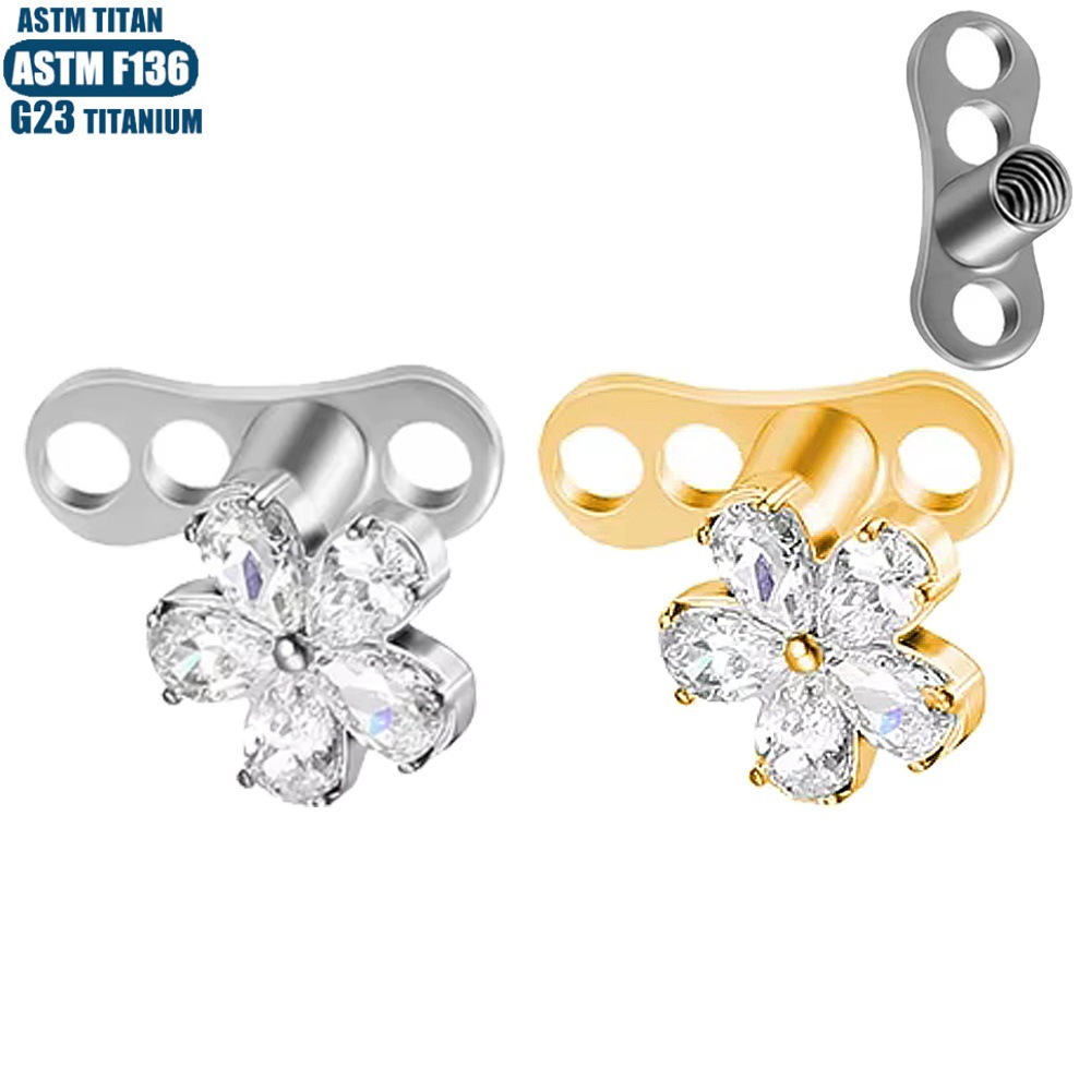 Pointed labret stud close-up product detail