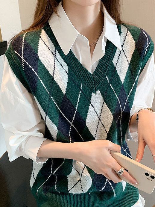 ポロカラー長袖白シャツレディース秋新作韓国風ゆったり万能カジュアル気質カーディガントップアウター|undefined